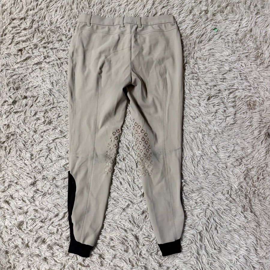 Women’s Size IT44 Tan Cavalleria Toscana Knee Patch Horseback Riding Breeches