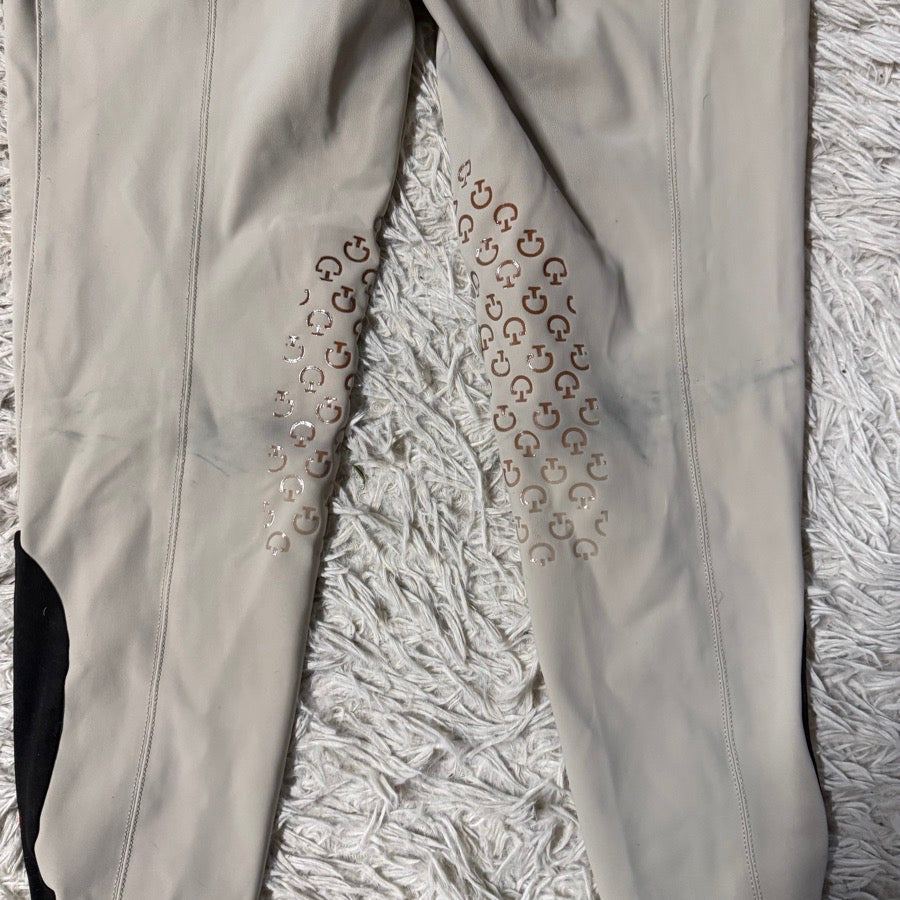 Women’s Size IT44 Tan Cavalleria Toscana Knee Patch Horseback Riding Breeches