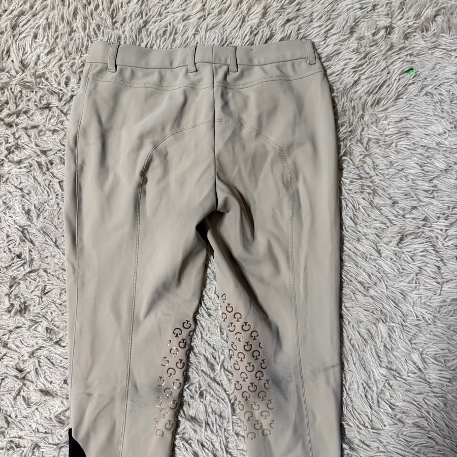 Women’s Size IT44 Tan Cavalleria Toscana Knee Patch Horseback Riding Breeches