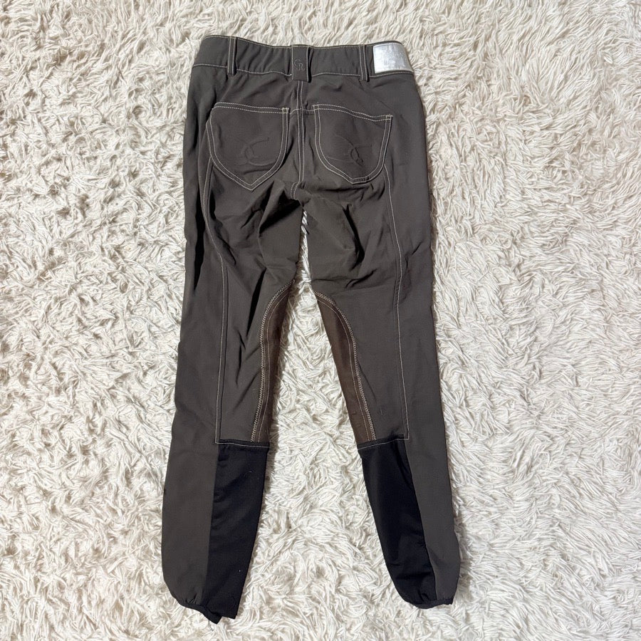 Women’s Size 26 Grey/Brown Goode Rider Knee Patch Horseback Riding Breeches