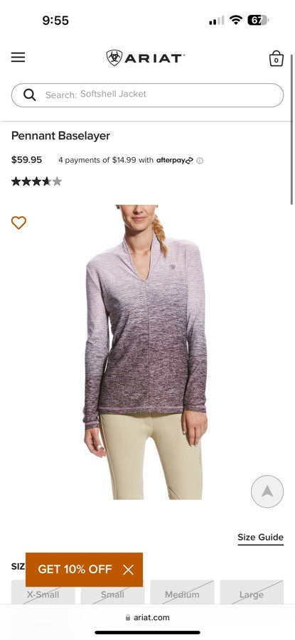 Ariat blue PENNANT BASELAYER