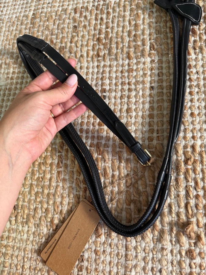 DY'ON NWT Dy’on DC 1/2" Rubber Reins (Black, Cob) (5)