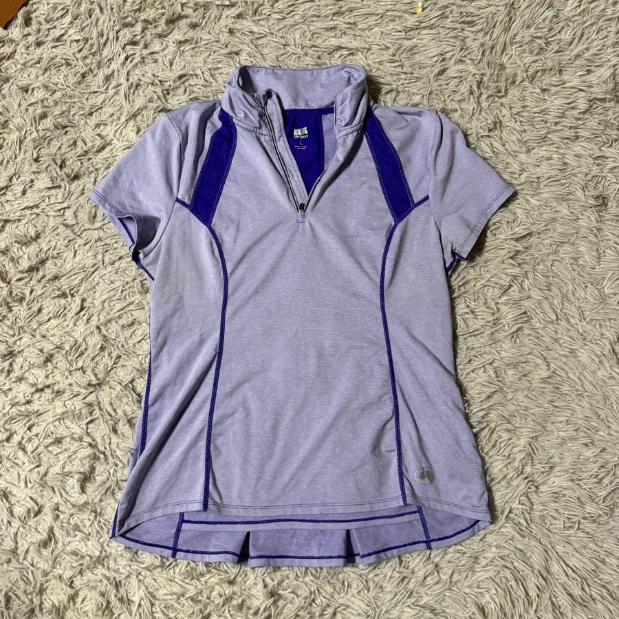 RIDING SPORT Women’s Large Purple Riding Sport Short Sleeve Horseback Riding Sunshirt
