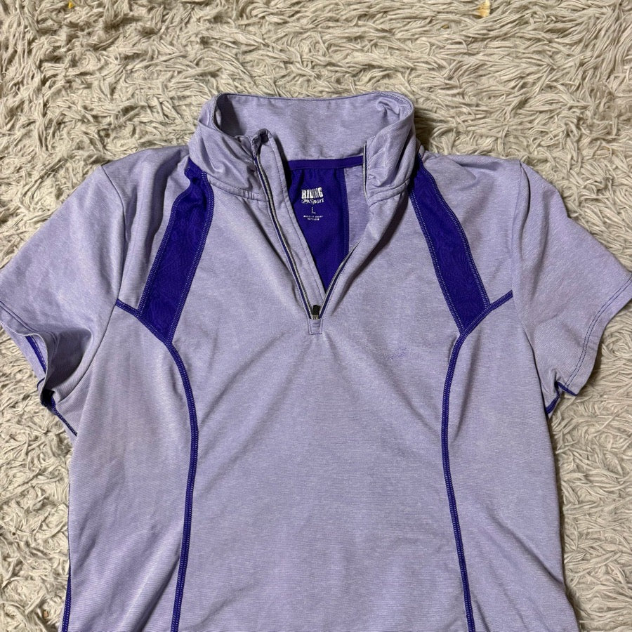 RIDING SPORT Women’s Large Purple Riding Sport Short Sleeve Horseback Riding Sunshirt (2)
