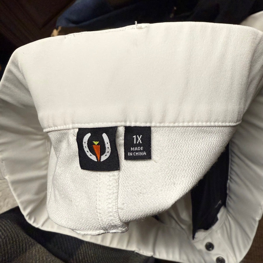 Women’s Size 1X White Kerrits Knee Patch Horseback Riding Breeches. Good Cond.
