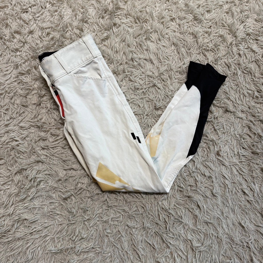 Women’s Size 22 White Struck Knee Patch Horseback Riding Breeches