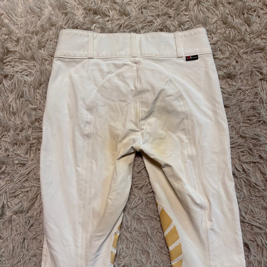 Women’s Size 22 White Struck Knee Patch Horseback Riding Breeches