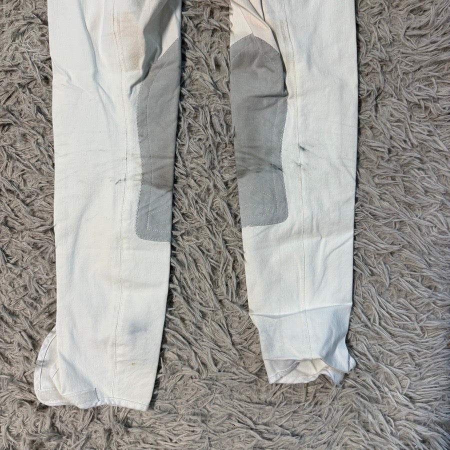 Women’s Size 24 White Tailored Sportsman Knee Patch Horseback Riding Breeches