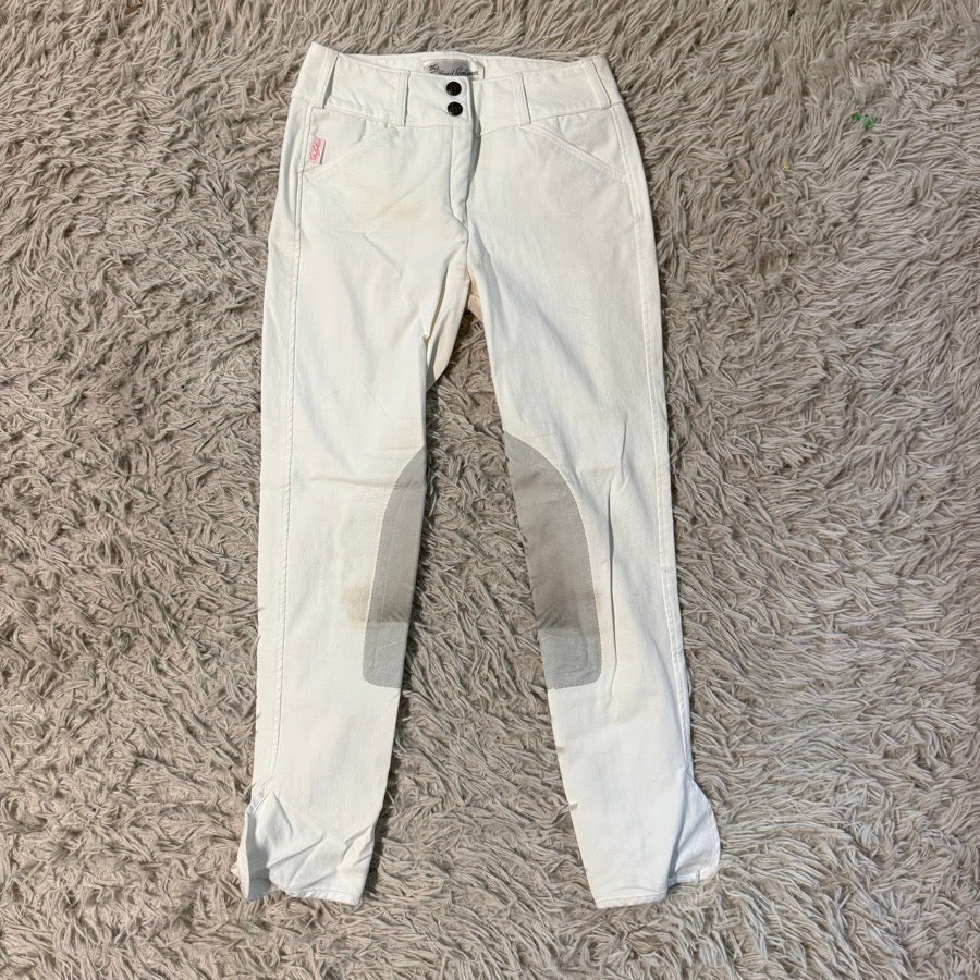 Women’s Size 24 White Tailored Sportsman Knee Patch Horseback Riding Breeches