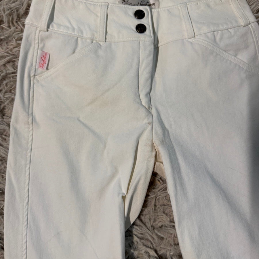 Women’s Size 24 White Tailored Sportsman Knee Patch Horseback Riding Breeches