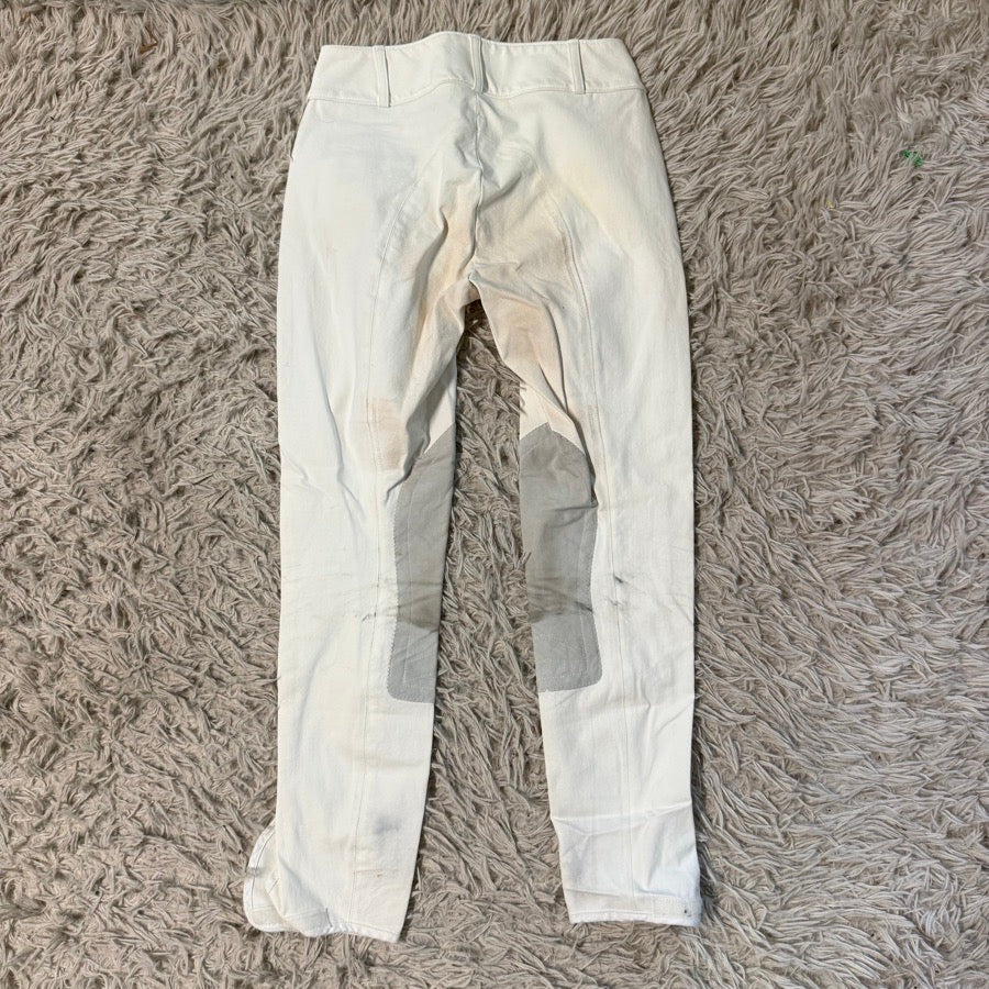 Women’s Size 24 White Tailored Sportsman Knee Patch Horseback Riding Breeches