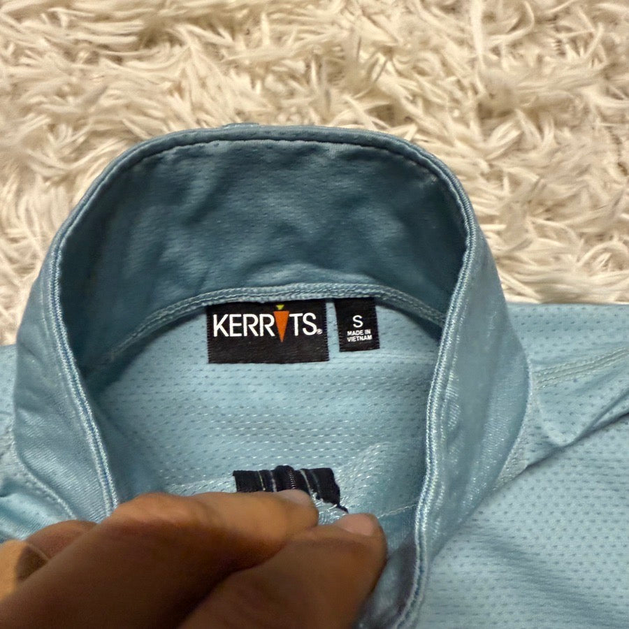 Girl’s Small Blue Kerrits Short Sleeve Horseback Riding Sunshirt. Good Condition