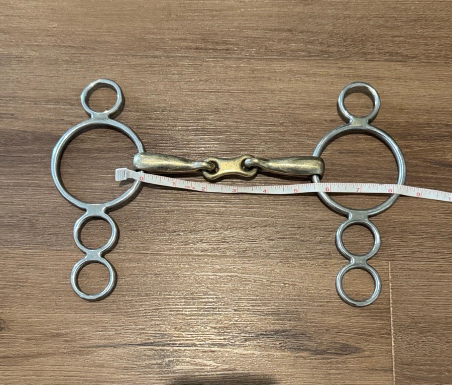 CORONET Coronet Three Ring French Link Copper Mouthpiece Gag/Elevator Bit. Size 5.5" (2)