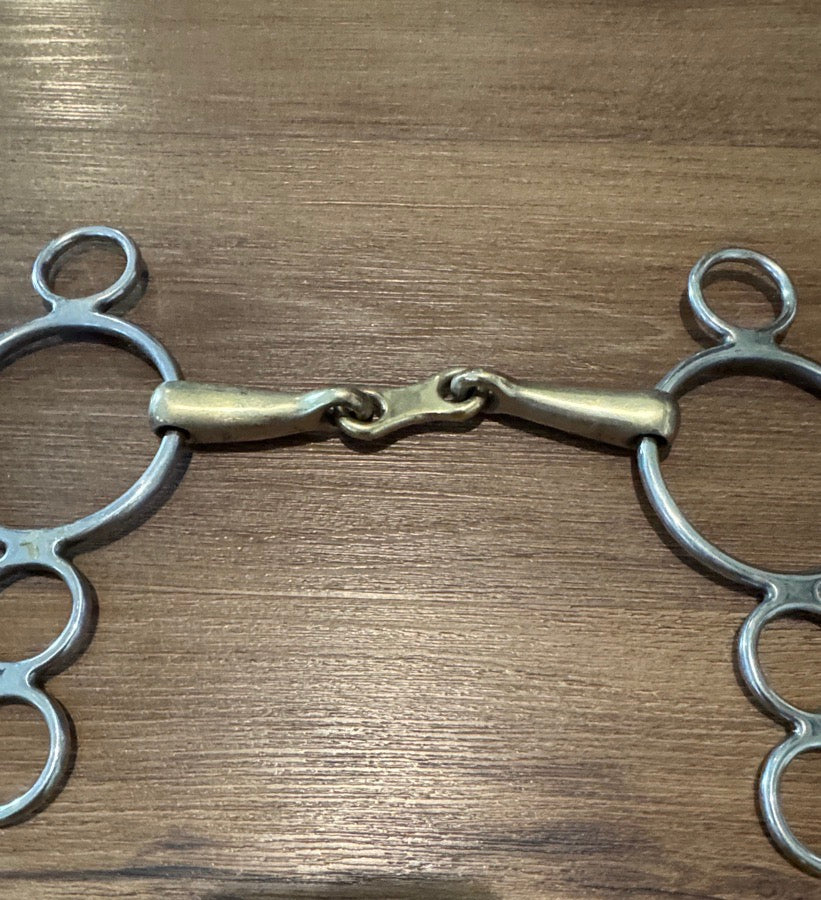 CORONET Coronet Three Ring French Link Copper Mouthpiece Gag/Elevator Bit. Size 5.5" (4)