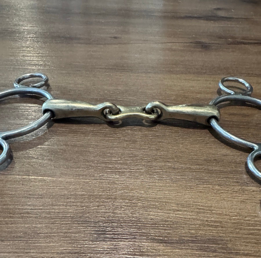 CORONET Coronet Three Ring French Link Copper Mouthpiece Gag/Elevator Bit. Size 5.5" (5)