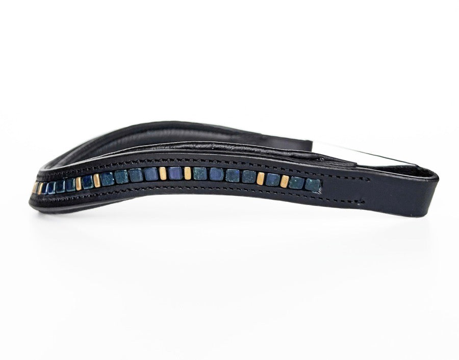 OTHER Blue & Gold Beaded Browband (4)