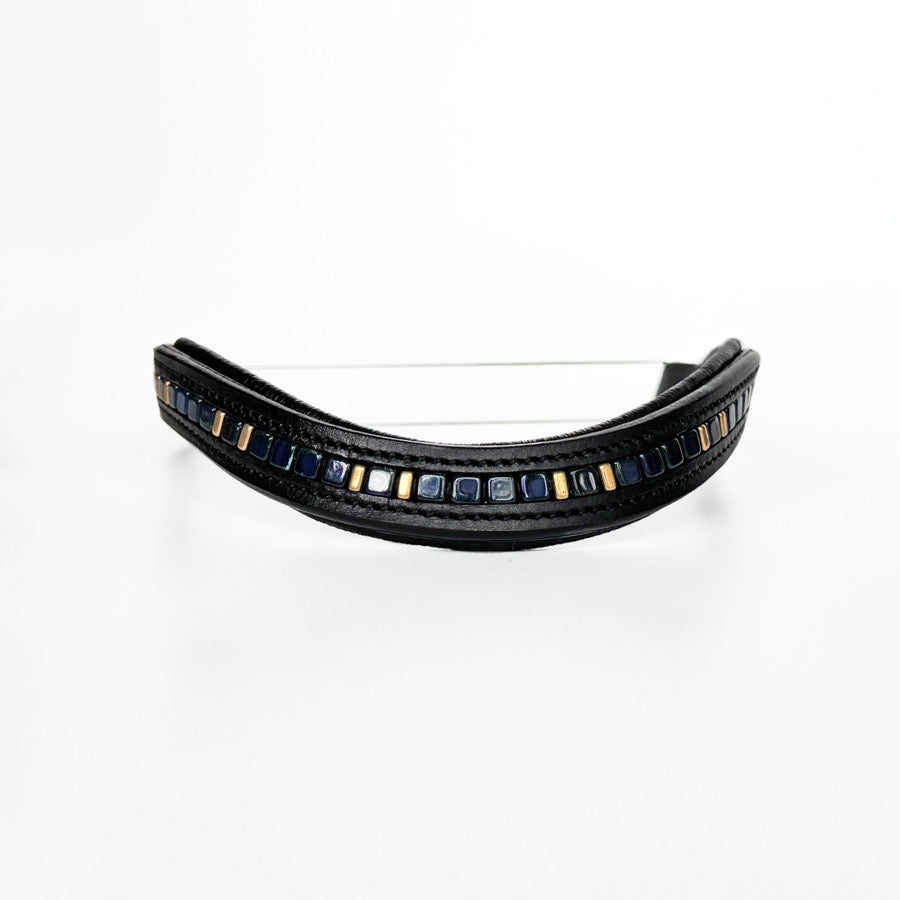 OTHER Blue & Gold Beaded Browband (2)