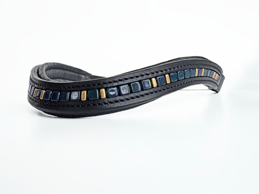 OTHER Blue & Gold Beaded Browband (6)