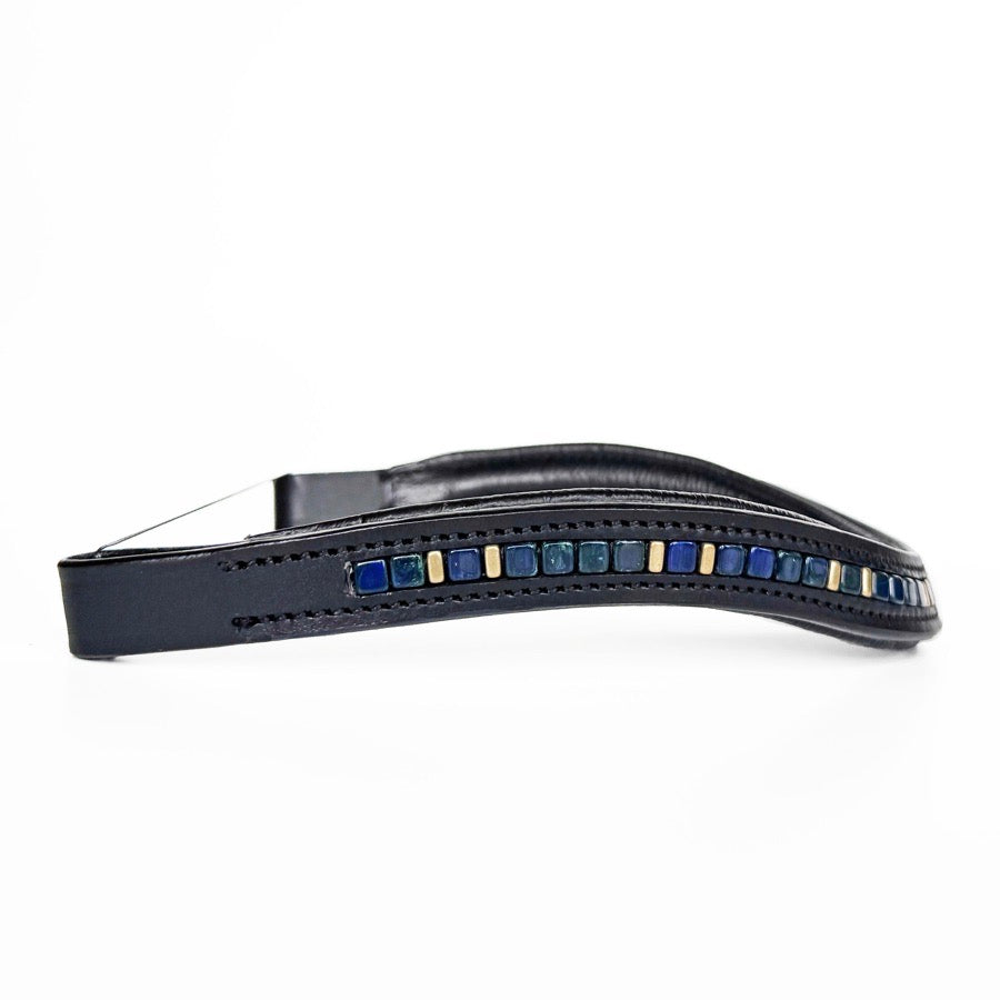 OTHER Blue & Gold Beaded Browband (3)