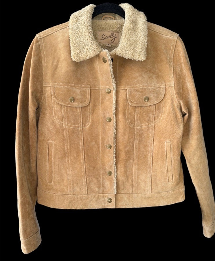 NWT Scully Suede Trucker Jean Jacket Women M Western Old Rust
