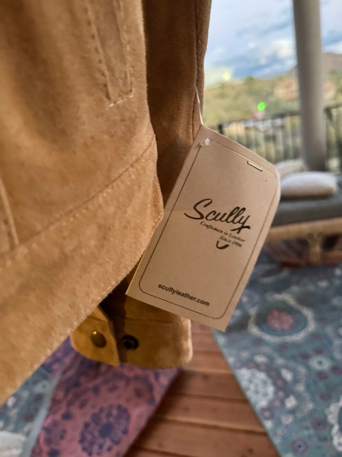 NWT Scully Suede Trucker Jean Jacket Women M Western Old Rust
