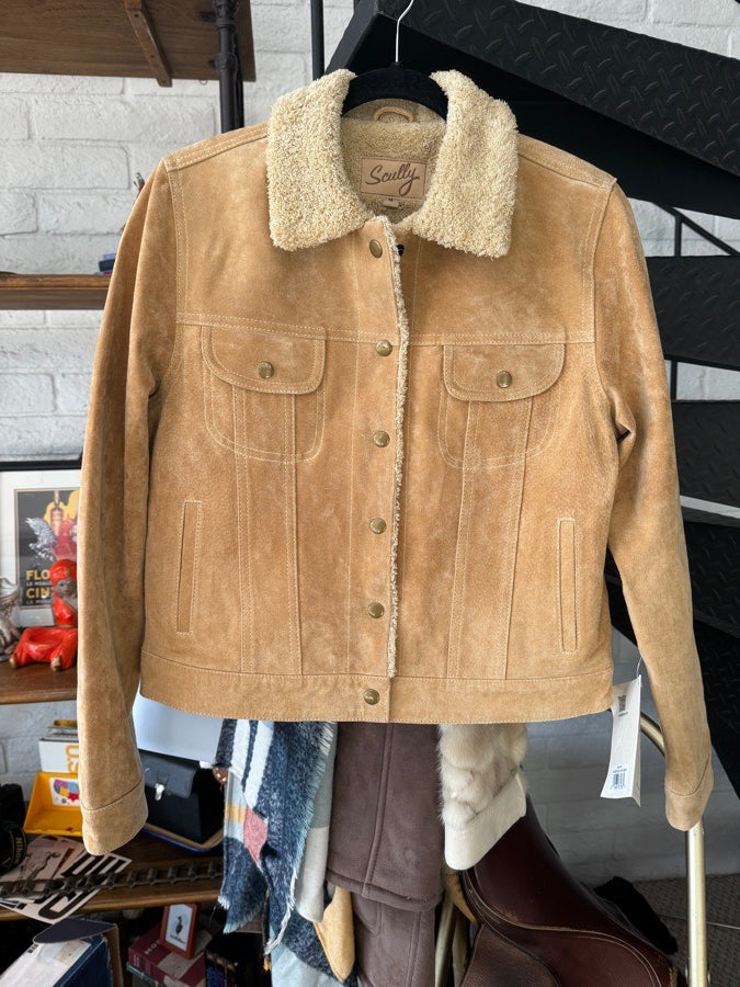 NWT Scully Suede Trucker Jean Jacket Women M Western Old Rust