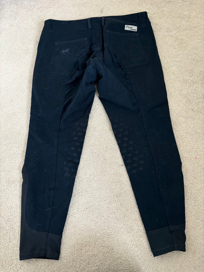 34R Smartpak Piper Original Low-rise silicone grip, navy, knee patch. Used
