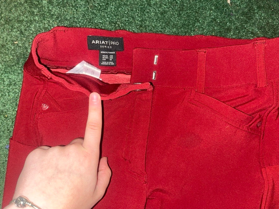 24R Red Ariat Pro Breeches