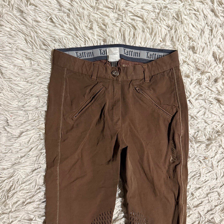 Women’s Size IT38 Brown Tattini Knee Patch Horseback Riding Breeches. Good Cond.