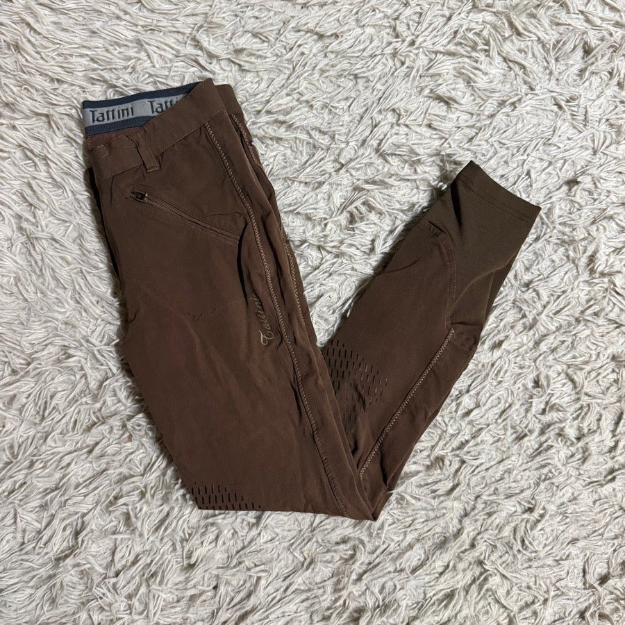 Women’s Size IT38 Brown Tattini Knee Patch Horseback Riding Breeches. Good Cond.