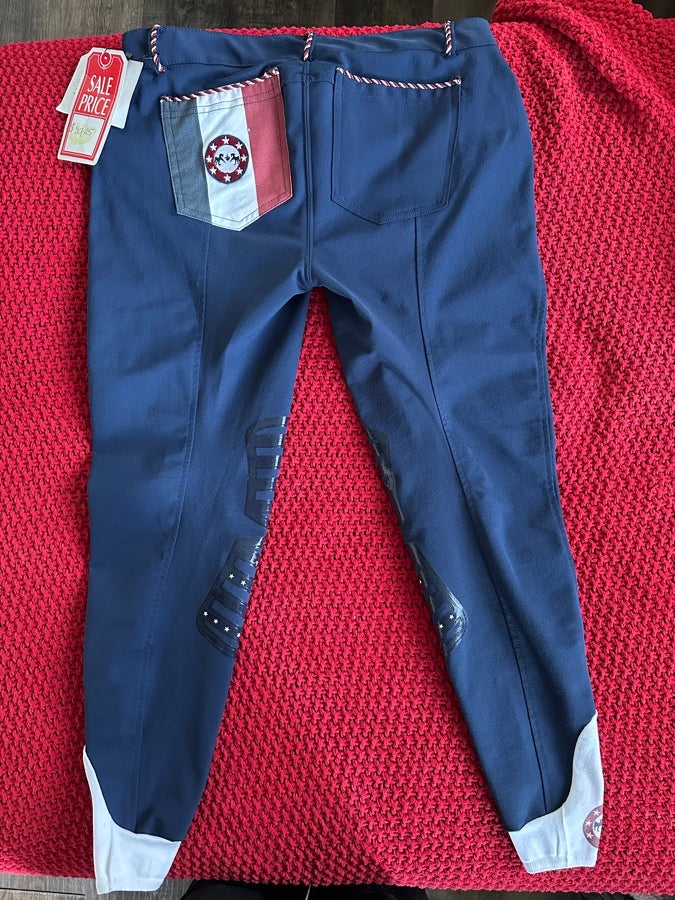 Equine Couture Breeches- Navy Size 30