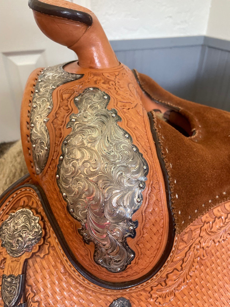 Blue ribbon equitation saddle.