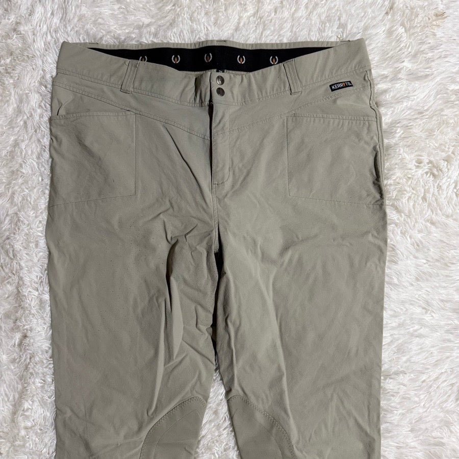 KERRITS Women’s Size 2X Tan Kerrits Knee Patch Horseback Riding Breeches. Some pilling. (3)