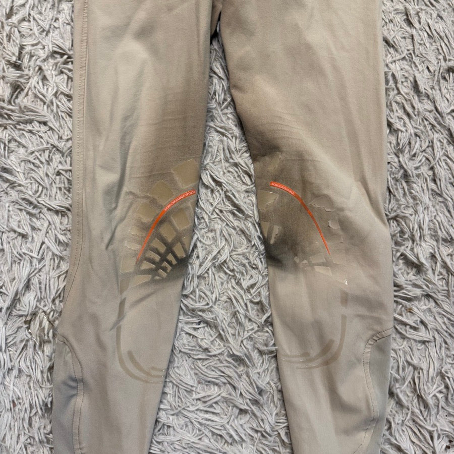Women’s Size 22 Tan Schockmohle Knee Patch Horseback Riding Breeches