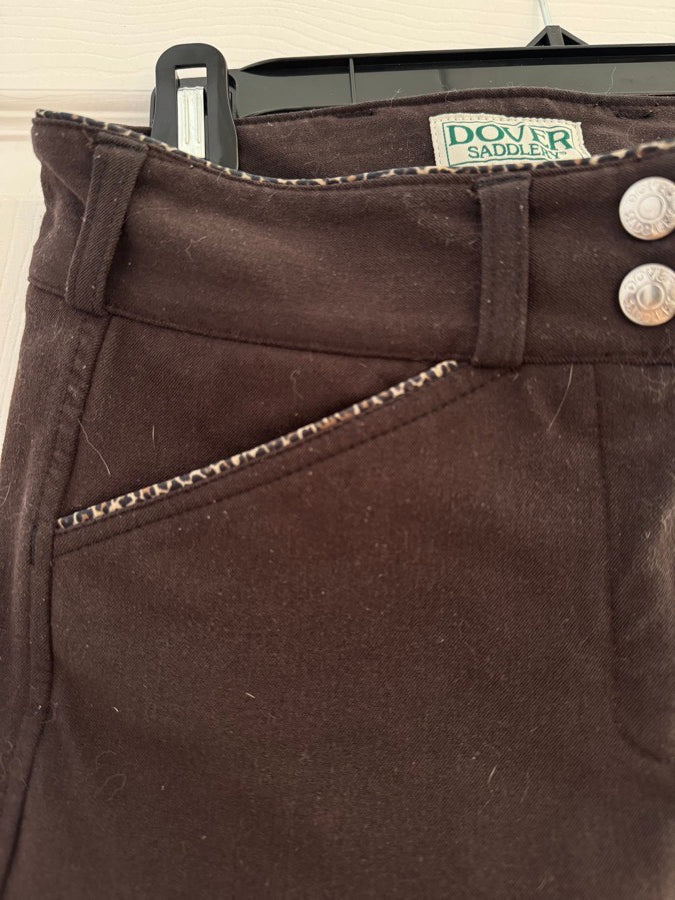 Dover Saddlery Wellesley Classic Piped Knee Patch Breech in Brown/Cheetah