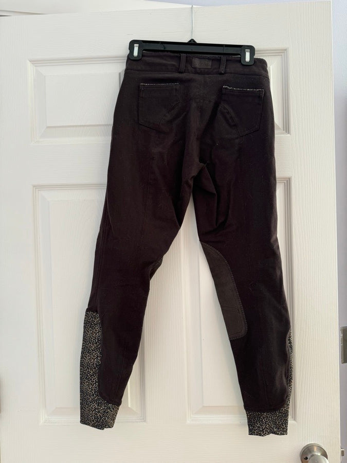 Dover Saddlery Wellesley Classic Piped Knee Patch Breech in Brown/Cheetah