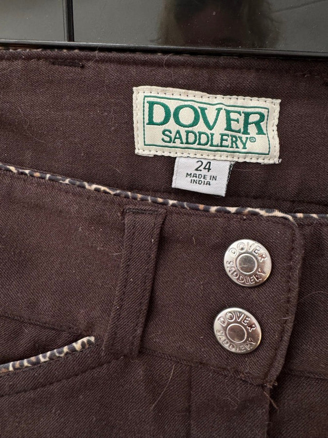Dover Saddlery Wellesley Classic Piped Knee Patch Breech in Brown/Cheetah