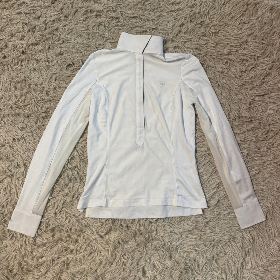ROMFH Women’s XS White Romfh Long Sleeve Horseback Riding Show Shirt. Good Condition.