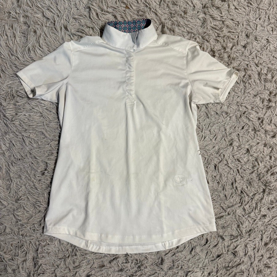 ESSEX CLASSICS Women’s Large White Essex Classics Short Sleeve Horseback Riding Show Shirt