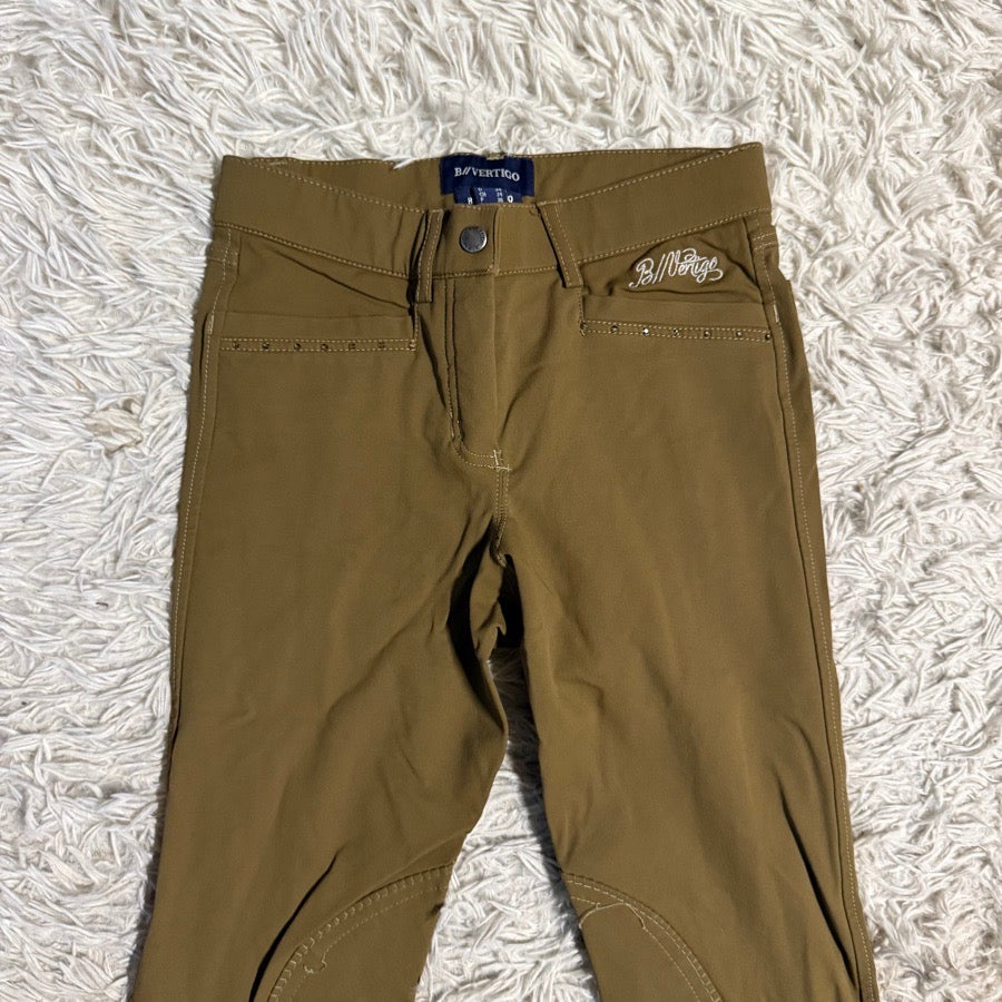 Women’s XXS Tan B Vertigo Knee Patch Horseback Riding Breeches. Good Condition.