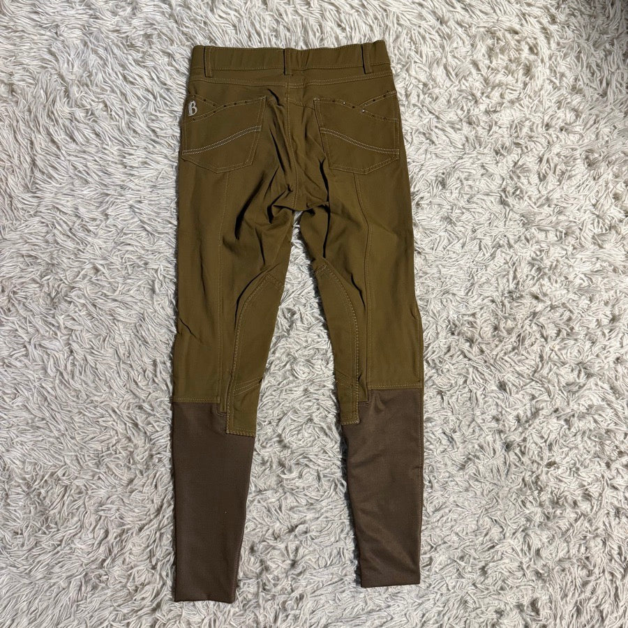Women’s XXS Tan B Vertigo Knee Patch Horseback Riding Breeches. Good Condition.