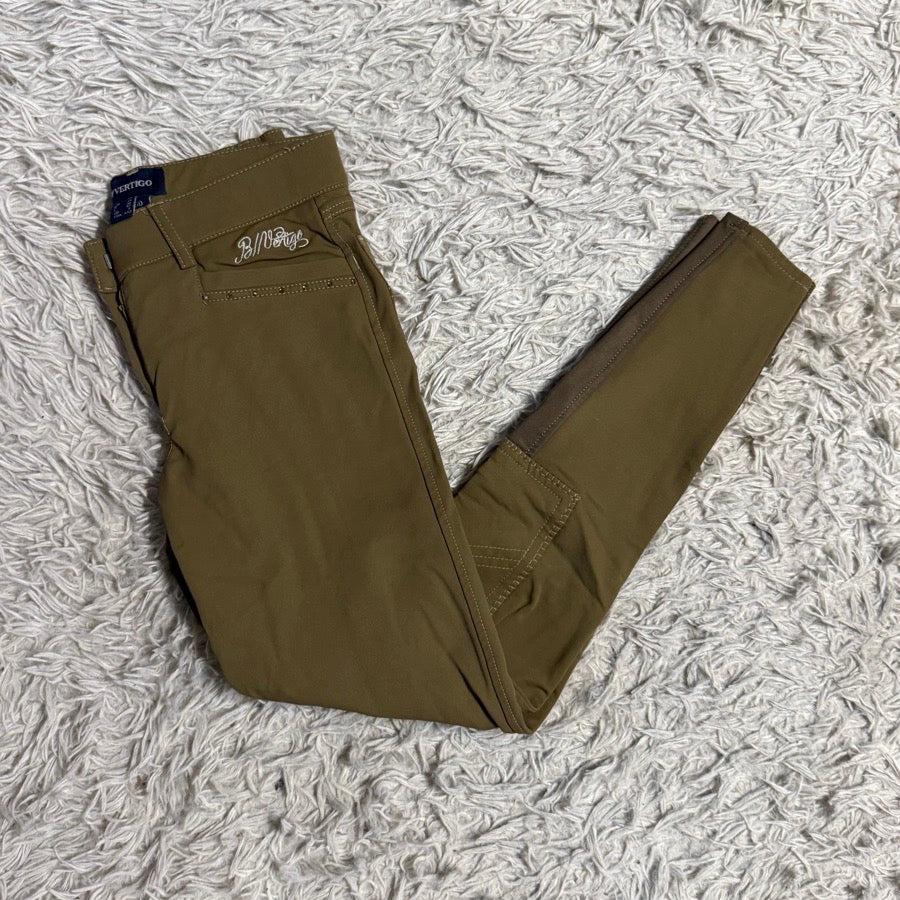 Women’s XXS Tan B Vertigo Knee Patch Horseback Riding Breeches. Good Condition.