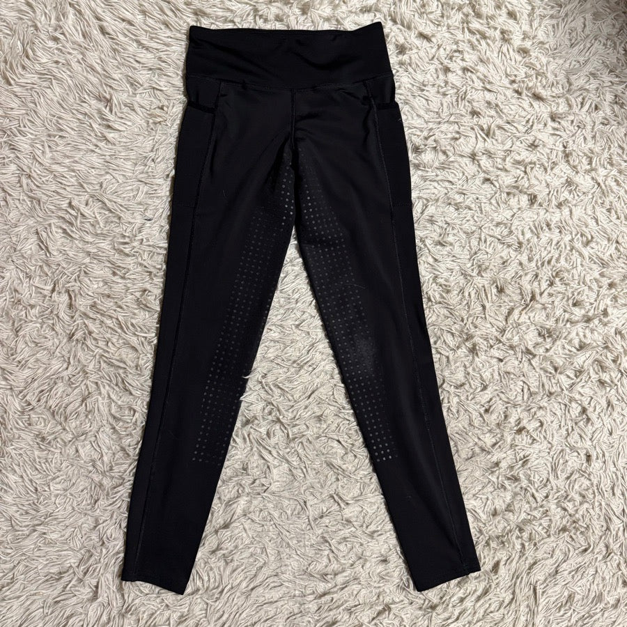 Women’s XS Black Smartpak Full Seat Horseback Riding Tights Breeches. Good Cond