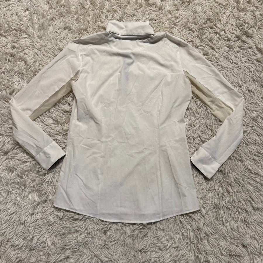 Women’s Medium While RJ Classics Long Sleeve Horseback Riding Show Shirt