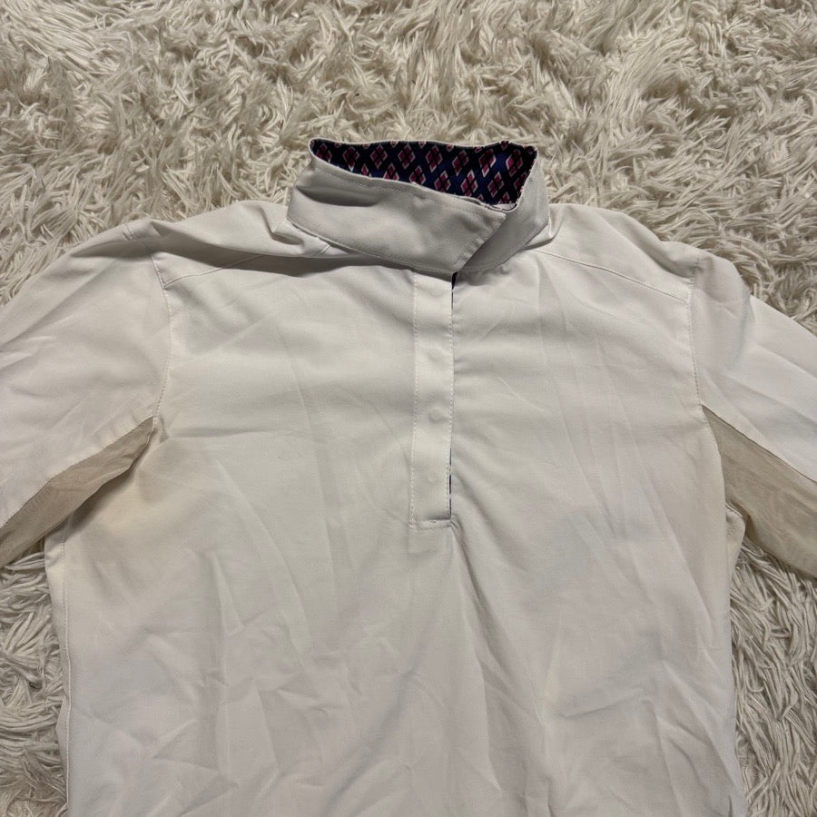 Women’s Medium While RJ Classics Long Sleeve Horseback Riding Show Shirt