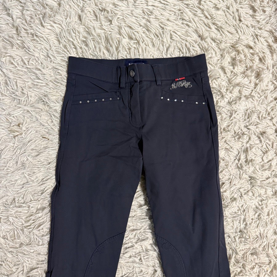 Women’s Size 22 Navy B Vertigo Knee Patch Horseback Riding Breeches. Good Cond.