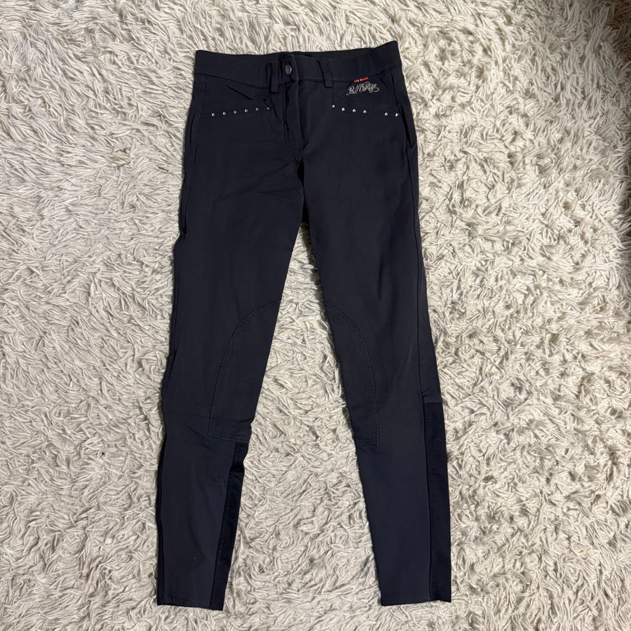 Women’s Size 22 Navy B Vertigo Knee Patch Horseback Riding Breeches. Good Cond.