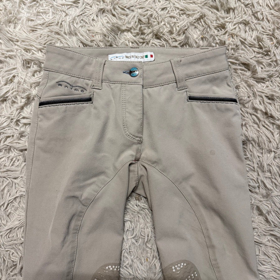 Women’s Size IT34 Tan Animo Knee Patch Horseback Riding Breeches. Good Condition