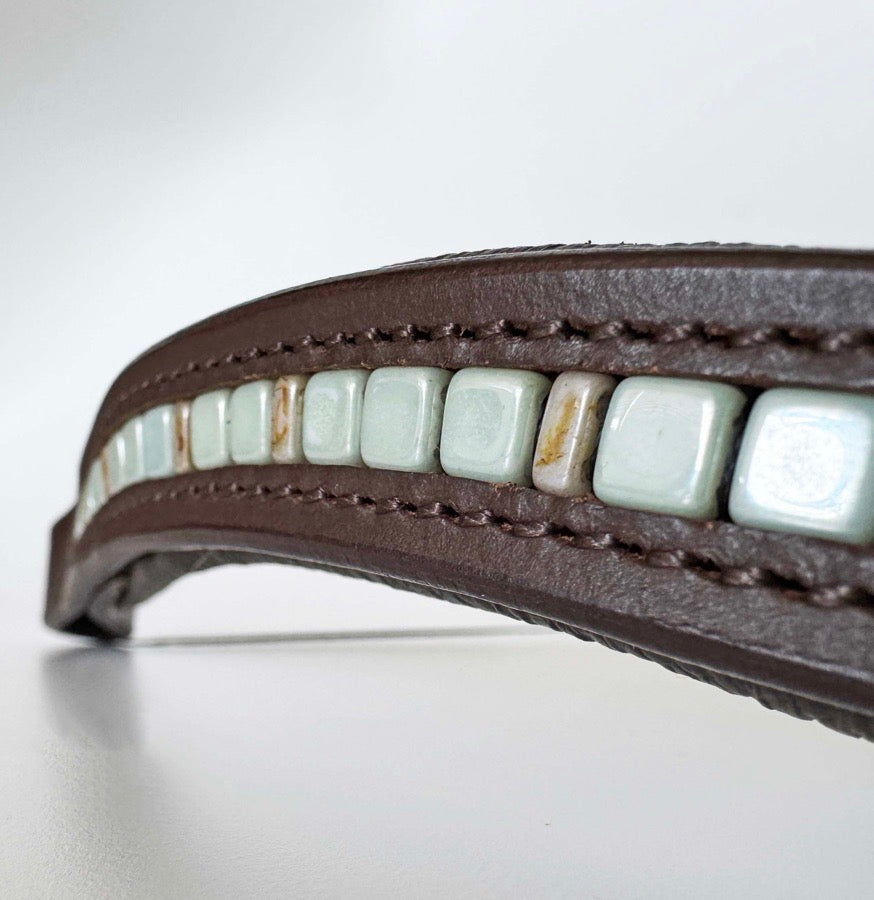 Green Beaded Browband
