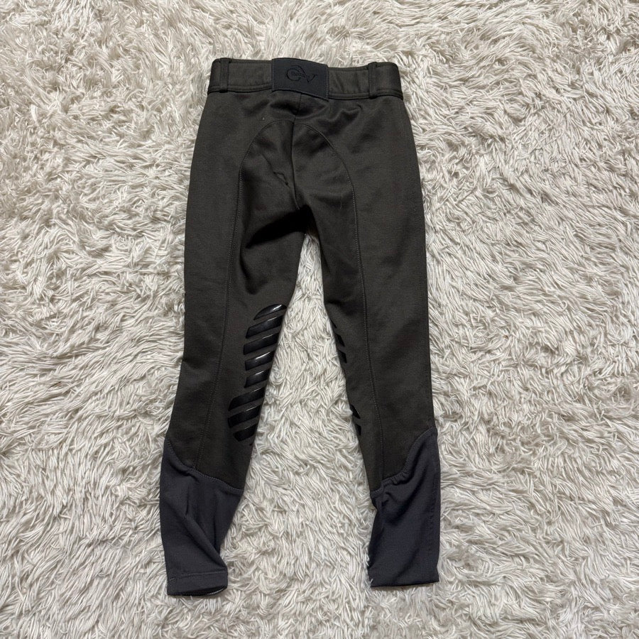 Girl’s Size 10 Grey Ovation Knee Patch Winter Horseback Riding Tights Breeches